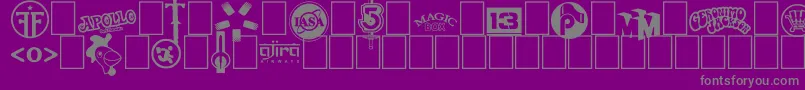 Logos I love-Schriftart – Graue Schriften auf violettem Hintergrund