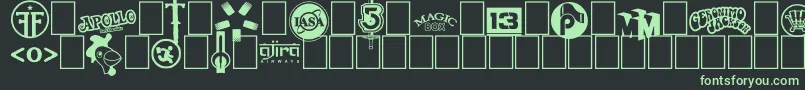 Logos I love-Schriftart – Grüne Schriften auf schwarzem Hintergrund