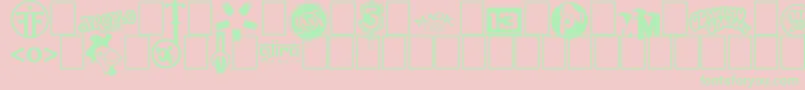 Logos I love Font – Green Fonts on Pink Background