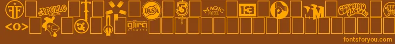 Logos I love Font – Orange Fonts on Brown Background