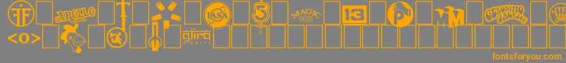 Logos I love Font – Orange Fonts on Gray Background