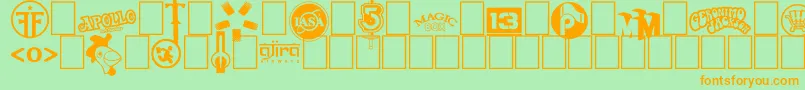 Logos I love Font – Orange Fonts on Green Background