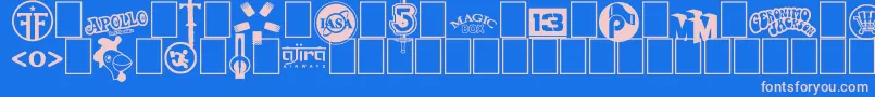Logos I love Font – Pink Fonts on Blue Background