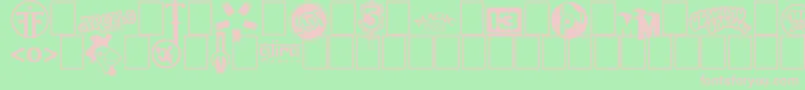 フォントLogos I love – 緑の背景にピンクのフォント
