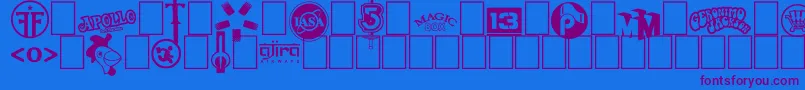 Logos I love Font – Purple Fonts on Blue Background