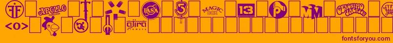 Logos I love Font – Purple Fonts on Orange Background