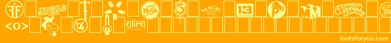 Logos I love Font – Yellow Fonts on Orange Background