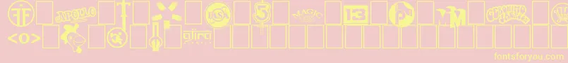 Fonte Logos I love – fontes amarelas em um fundo rosa