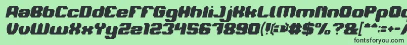 フォントLOGOTYPE Bold Italic – 緑の背景に黒い文字