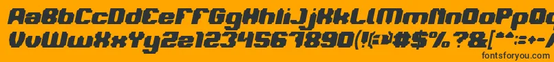 Fonte LOGOTYPE Bold Italic – fontes pretas em um fundo laranja
