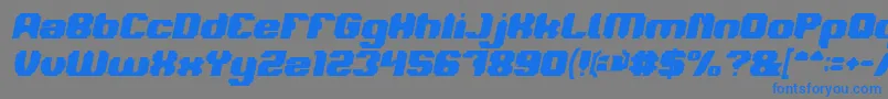 Fonte LOGOTYPE Bold Italic – fontes azuis em um fundo cinza