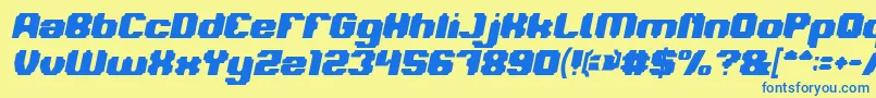 Police LOGOTYPE Bold Italic – polices bleues sur fond jaune