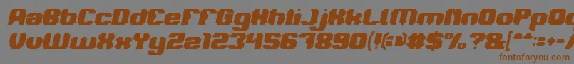 Fonte LOGOTYPE Bold Italic – fontes marrons em um fundo cinza