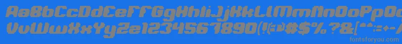 Fonte LOGOTYPE Bold Italic – fontes cinzas em um fundo azul