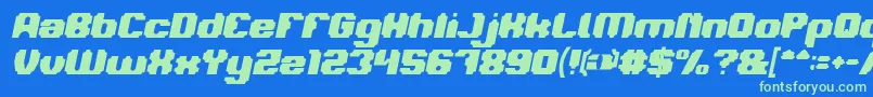 fuente LOGOTYPE Bold Italic – Fuentes Verdes Sobre Fondo Azul