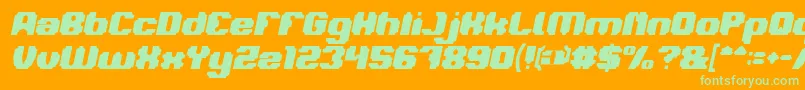 フォントLOGOTYPE Bold Italic – オレンジの背景に緑のフォント