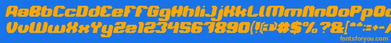 LOGOTYPE Bold Italic Font – Orange Fonts on Blue Background