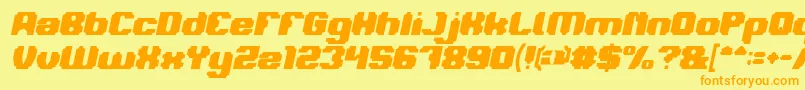 LOGOTYPE Bold Italic-fontti – oranssit fontit keltaisella taustalla