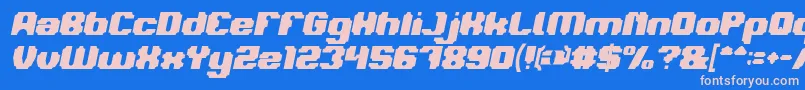 Шрифт LOGOTYPE Bold Italic – розовые шрифты на синем фоне