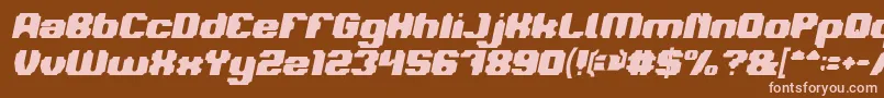 Czcionka LOGOTYPE Bold Italic – różowe czcionki na brązowym tle