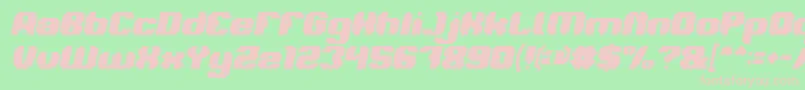 LOGOTYPE Bold Italic-fontti – vaaleanpunaiset fontit vihreällä taustalla