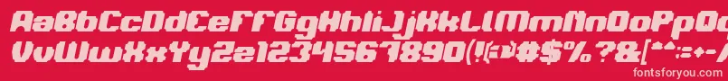 フォントLOGOTYPE Bold Italic – 赤い背景にピンクのフォント