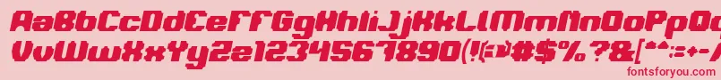 LOGOTYPE Bold Italic-Schriftart – Rote Schriften auf rosa Hintergrund