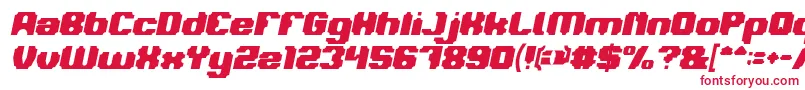 Fonte LOGOTYPE Bold Italic – fontes vermelhas em um fundo branco