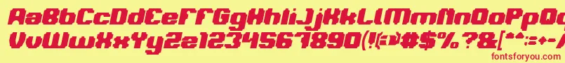 LOGOTYPE Bold Italic-Schriftart – Rote Schriften auf gelbem Hintergrund