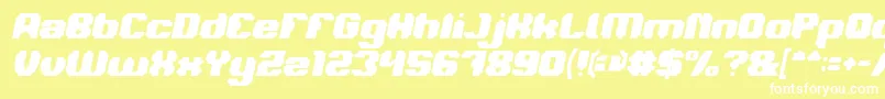 Шрифт LOGOTYPE Bold Italic – белые шрифты на жёлтом фоне