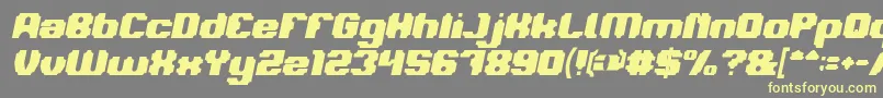 Fonte LOGOTYPE Bold Italic – fontes amarelas em um fundo cinza