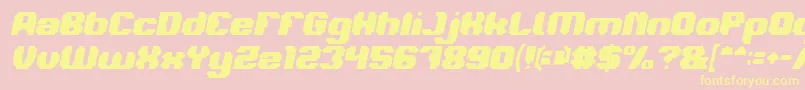 Шрифт LOGOTYPE Bold Italic – жёлтые шрифты на розовом фоне