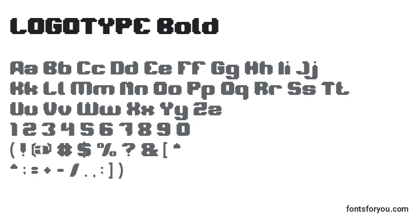 Schriftart LOGOTYPE Bold – Alphabet, Zahlen, spezielle Symbole