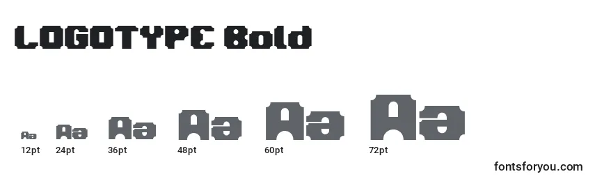 Размеры шрифта LOGOTYPE Bold