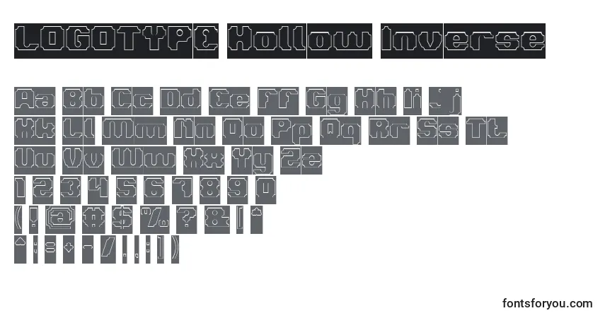 LOGOTYPE Hollow Inverse Font – alphabet, numbers, special characters