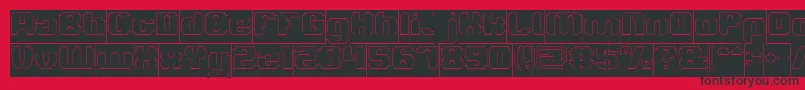 Шрифт LOGOTYPE Hollow Inverse – чёрные шрифты на красном фоне