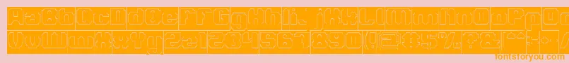 LOGOTYPE Hollow Inverse Font – Orange Fonts on Pink Background