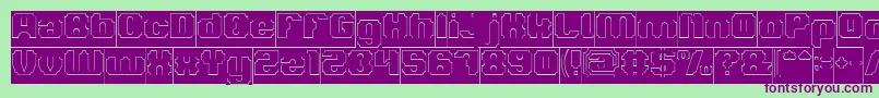 Шрифт LOGOTYPE Hollow Inverse – фиолетовые шрифты на зелёном фоне