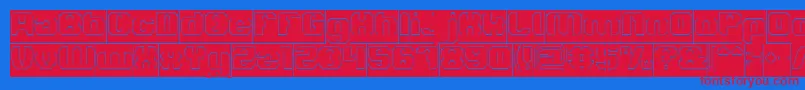 LOGOTYPE Hollow Inverse Font – Red Fonts on Blue Background