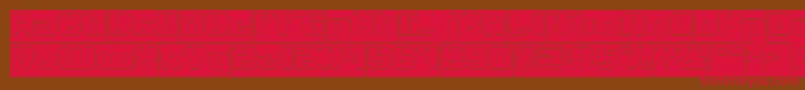 LOGOTYPE Hollow Inverse Font – Red Fonts on Brown Background