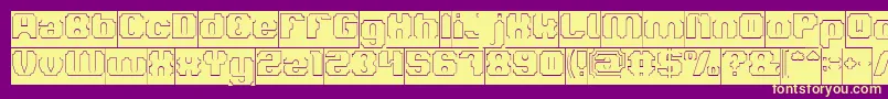 Czcionka LOGOTYPE Hollow Inverse – żółte czcionki na fioletowym tle