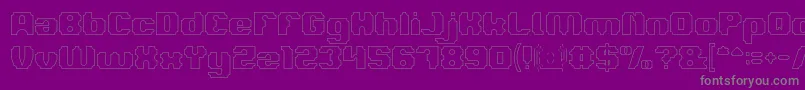 フォントLOGOTYPE Hollow – 紫の背景に灰色の文字
