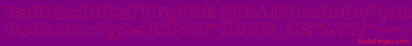 LOGOTYPE Hollow-Schriftart – Rote Schriften auf violettem Hintergrund