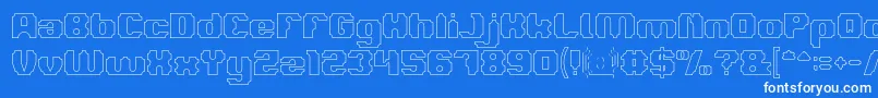 Czcionka LOGOTYPE Hollow – białe czcionki na niebieskim tle