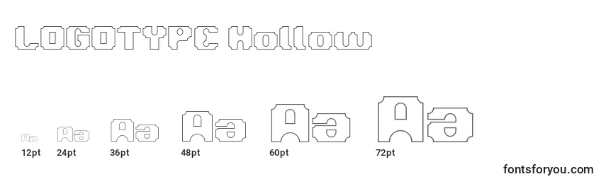 Размеры шрифта LOGOTYPE Hollow