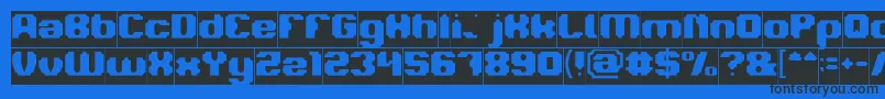 LOGOTYPE Inverse-Schriftart – Schwarze Schriften auf blauem Hintergrund