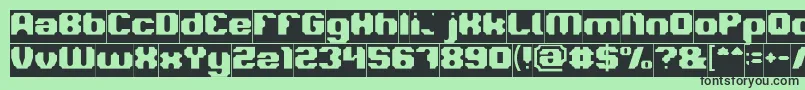 LOGOTYPE Inverse-fontti – mustat fontit vihreällä taustalla
