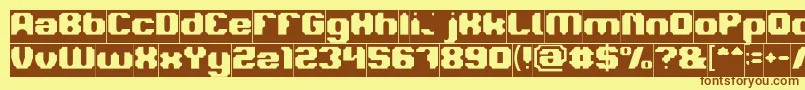 LOGOTYPE Inverse-fontti – ruskeat fontit keltaisella taustalla