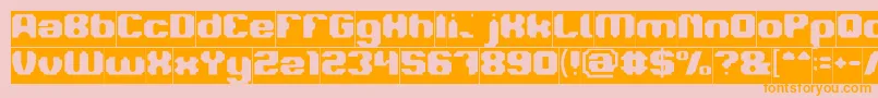 LOGOTYPE Inverse-fontti – oranssit fontit vaaleanpunaisella taustalla