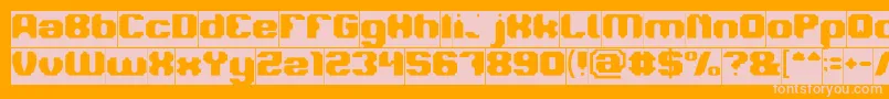 フォントLOGOTYPE Inverse – オレンジの背景にピンクのフォント